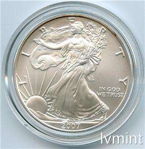 2007 W Burnished Silver Eagle With Coa and Origional Mint Box (Z7F 