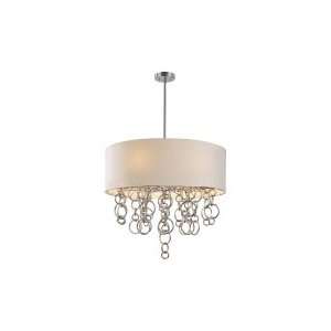 Kovacs P612 0 077 6 Light Ceiling Pendant in Chrome with White Linen 