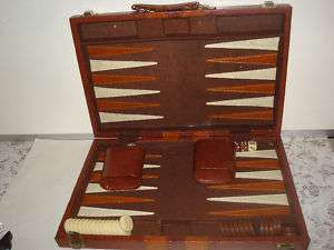 Traveling Backgammon Game In Leather Like Case  