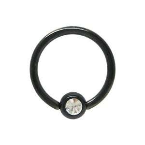   Titanium Captive Bead Ring with Jeweled Acrylic Bead   BBCR14 Jewelry