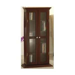  CD DVD Glass Doors Cabinet   Winsome Trading   94944
