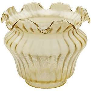   Fitter. Vianne Amber Color Satin Etched Floral Shade with 4 Fitter