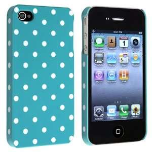 Blue Green White Dot Snap on Hard Rubber Case with FREE Privacy Screen 
