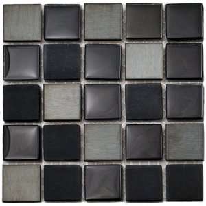   Blend Glass Black Mosaic Tile Kitchen, Bathroom Backsplash Tiling
