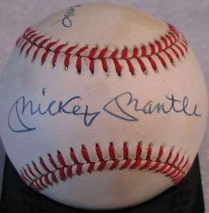 MICKEY MANTLE TED WILLIAMS SIGNED AUTO PSA DNA BASEBALL  