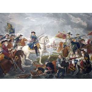 Battle of the Boyne Etching West, Benjamin Hall, John Military Naval 