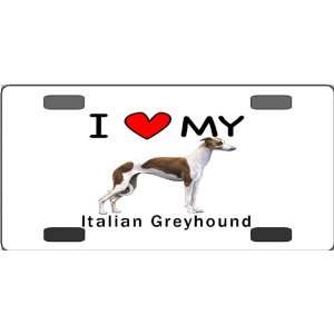  I Love My Italian Greyhound Vanity License Plate 