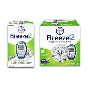 Bayer Breeze 2 Diabetes Monitoring Kit Combo (Meter Kit and Breeze2 