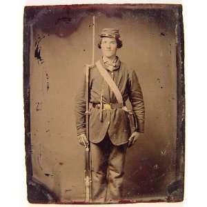   in Union uniform with bayoneted musket,cartridge box