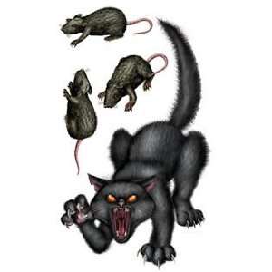  Halloween Decoration Black Cat & Rats Peel N Place Sheet 