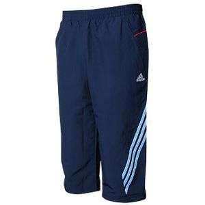 ADIDAS MENS 3 STRIPE WOVEN 3/4 PANTS TRACKSUIT BOTTOMS CLIMALITE NAVY 