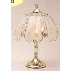 Pumpkin Shape Shade Brass Touch Table Desk Lamp in White Color Glass 