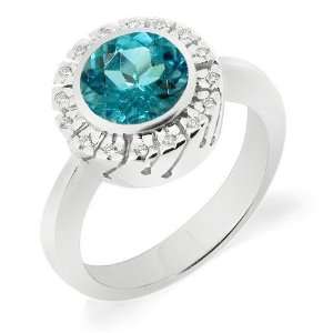  LenYa Specials   Rhodium Plated Silver Gemstone Ring with 