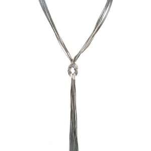  Leslie Danzis Multi Chain Knot Silver Tone Y Necklace 