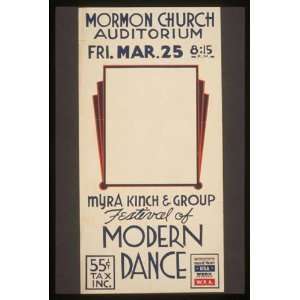 WPA Poster Festival of modern danceMyra Kinch & group.  
