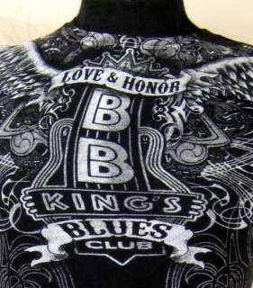 BB Kings Blues Club Love & Honor Women Black T Shirt Small Black 