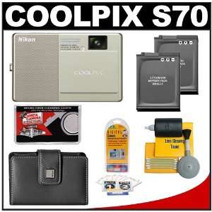  Coolpix S70 12.1MP Digital Camera (Champagne & Beige) 3.5 inch OLED 