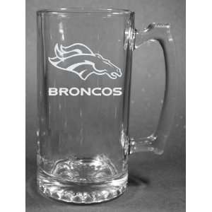   NFL Denver Broncos Laser Etched 27oz Glass Beer Mug