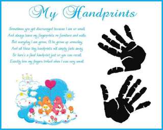 CARE BEARS Baby Boy Handprints Scrapbook Print Glossy  