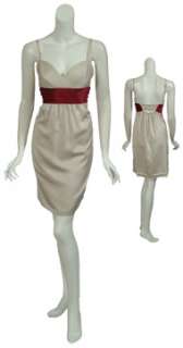  silk cocktail dress has fitted bodice with decorative topstitch 