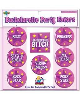 Bachelorette party buttons   8 asst. sayings  