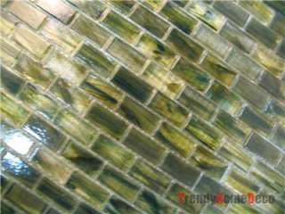 SAMPLE   Green Recycle Glass Mosaic Tile backsplash Kitchen wall sink 