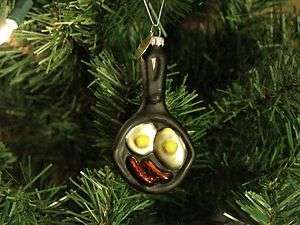 Cooking Frying Pan Christmas Ornament, Eggs & Bacon  