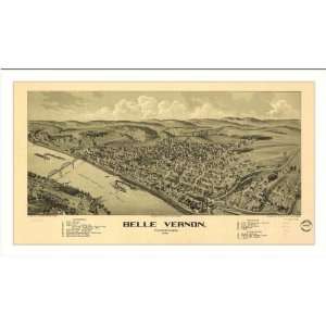 Historic Belle Vernon, Pennsylvania, c. 1902 (M) Panoramic Map Poster 