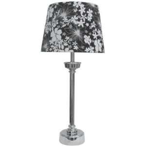  Florrie Black And White Floral Table Lamp