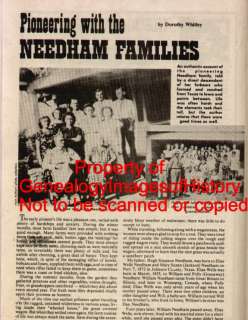 Needham Family of Texas + History and Genealogy  
