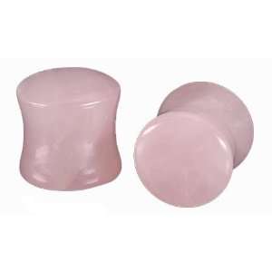  Pair Pink Pyrex Glass Plugs 7/16 inch 11mm Jewelry
