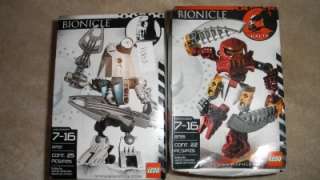 LEGO BIONICLE MATORAN BALTA AND KAZI; NEW IN BOXES 8722 8725 47 PIECES 