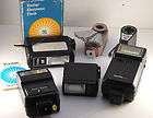 LOT OF 7 VINTAGE FLASHES VIVITAR 91 MINOLTA 20 STARBLITZ 24A AGFA 