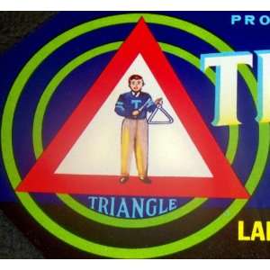  Small Bermuda Triangle Crate Label, 1940s Everything 
