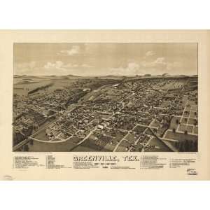  1885 Map of Greenville, Texas