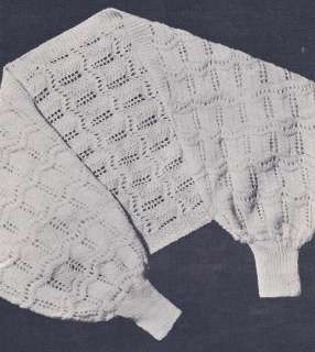 Vintage Knitting PATTERN Shoulderette Shrug Bed Jacket  