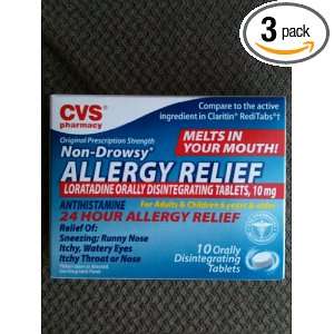 CVS Allergy Relief Non Drowsy Melts In Your Mouth Pack of 