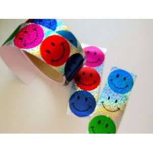  ~ 1 Roll ~ Laser Smile Face Stickers ~ 100 Stickers ~ New 