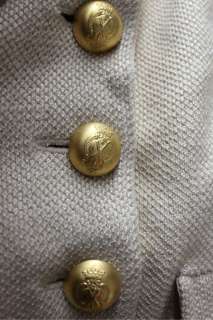Women knit gold tan beige shimmer suit jacket blazer St John 