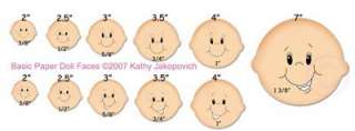   Keen Clear CLING Rubber Stamps ~ BASIC PAPER DOLL FACE ASSORTMENT
