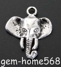 40 Tibetan Silver Elephant Animal Charms Pendants B433  