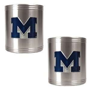 Michigan Wolverines 2pc Stainless Steel Can Holder Set 