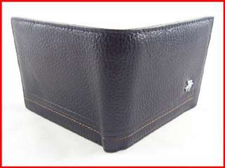 Best bifold mens black smooth best real genuine leather wallet purse
