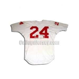  White No. 24 Game Used Miami Ohio Spanjan Football Jersey 