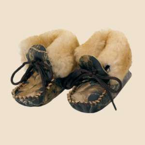Baby Moccasins Genuine Mossy Oak Camouflage Leather  
