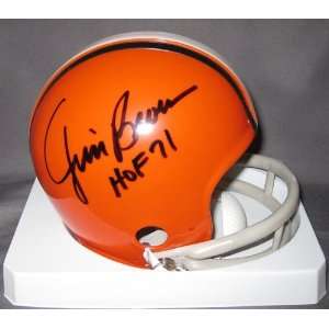 Jim Brown Cleveland Browns NFL Hand Signed Mini Football Helmet with 