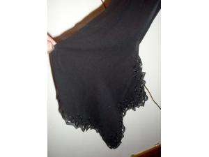 BCBG Max Azria black sheer silk tiered skirt outfit 4  