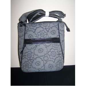  Thirty One Organizing Shoulder Bag Grey Quilted Poppy 