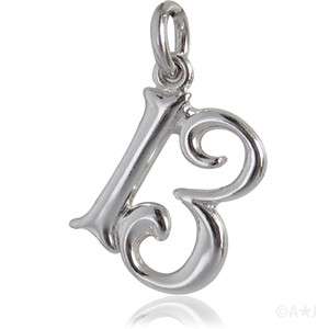 13 THIRTEEN NUMBER Sterling Silver Charm Pendant  