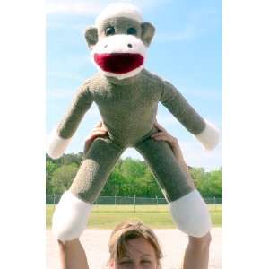  BIG Plush Sock Monkey Is 28 inches tall   Over 2 feet tall 